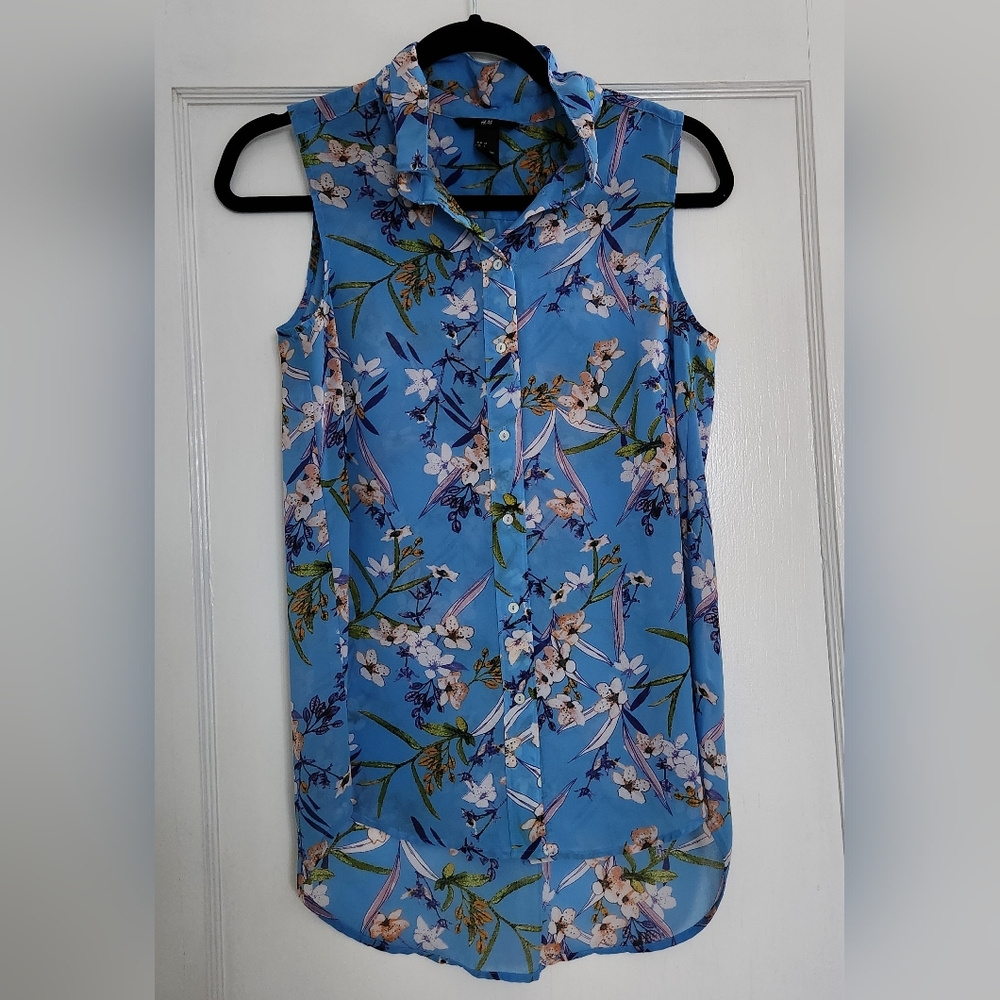 Sheer Floral Print Top